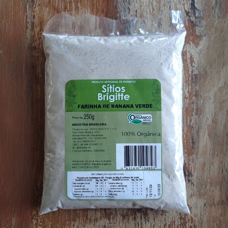 Farinha de Banana Verde Orgânica 250g– Sítios Brigitte