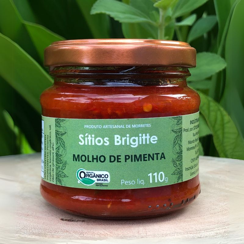 Molho de Pimenta Orgânico 110g – Sítios Brigitte