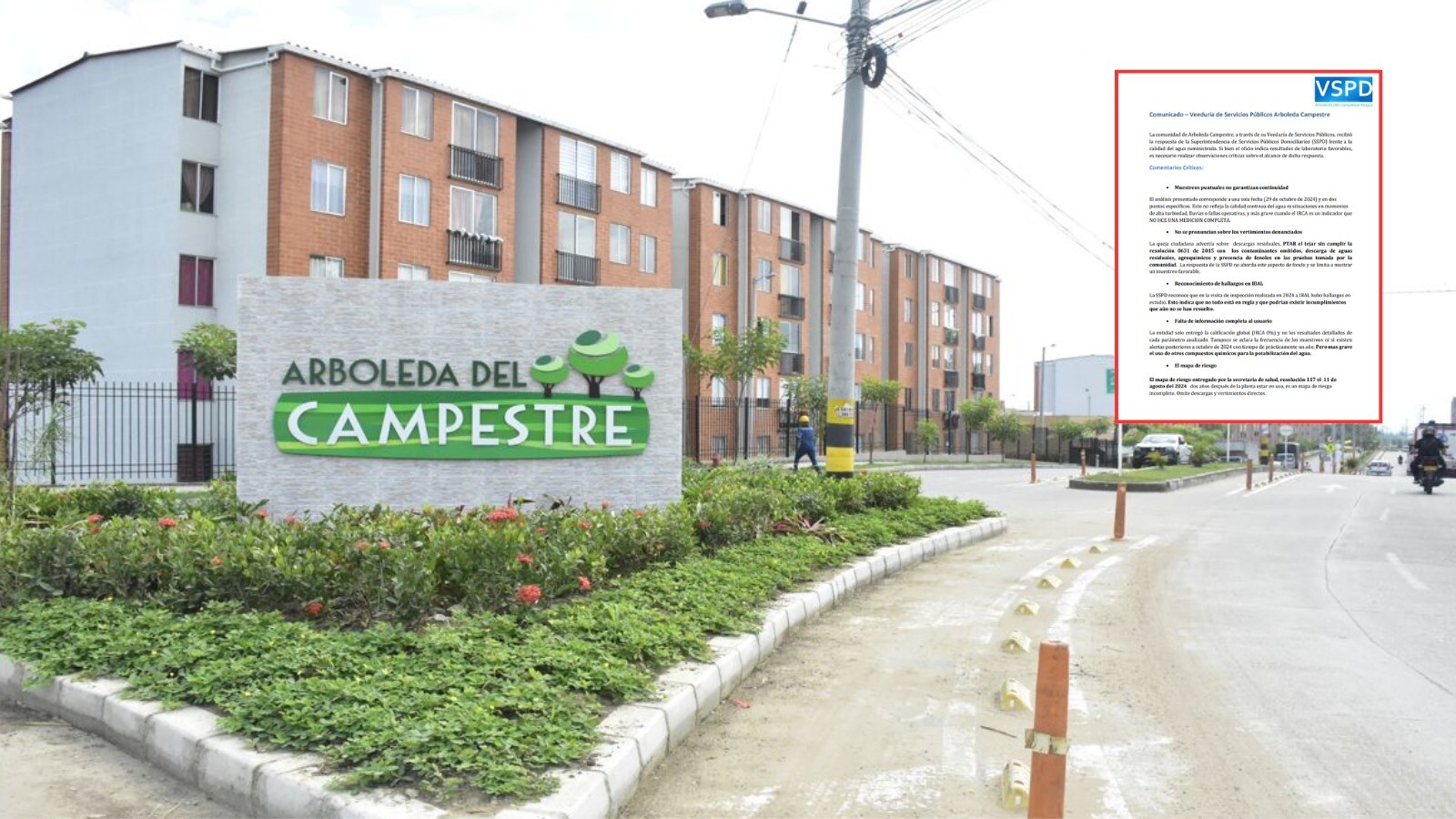 Arboleda: Superservicios avala la calidad del agua pero la Veeduría rechaza la conclusión