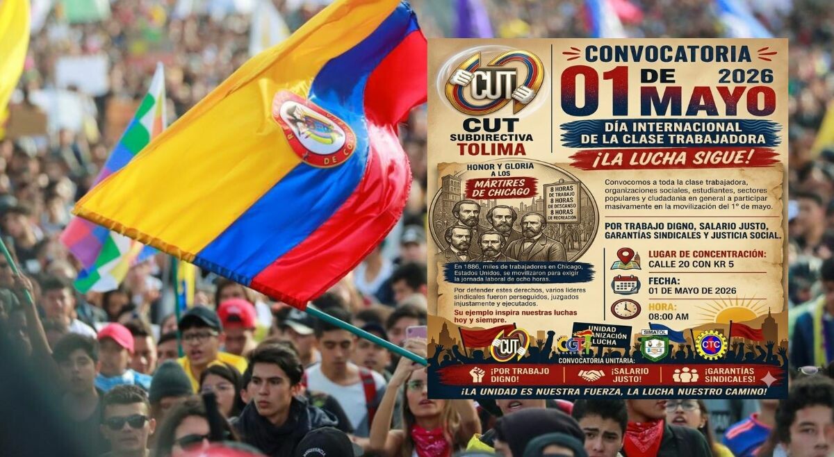 Así será la movilización del 1 de mayo en Ibagué