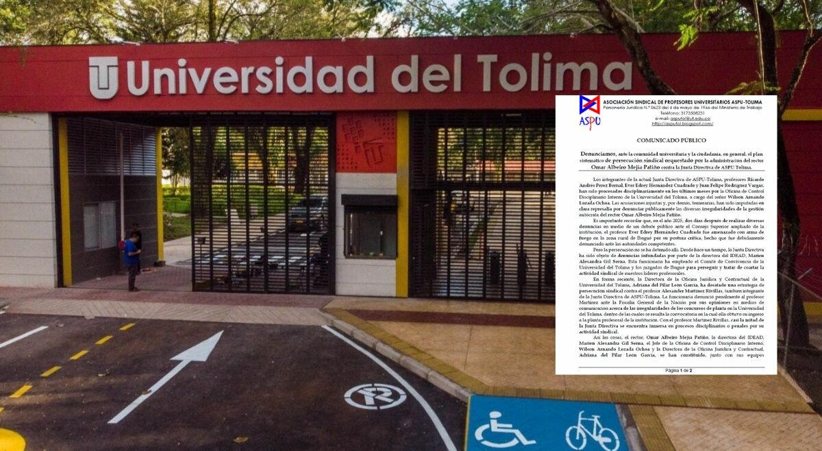 ASPU denuncia presunta persecución sindical en la Universidad del Tolima
