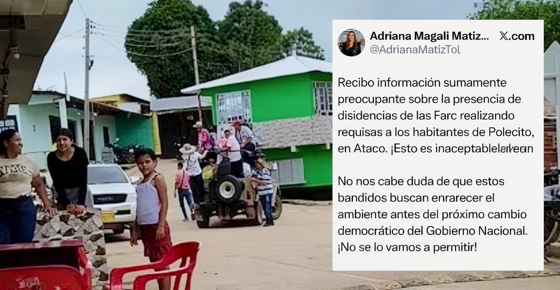 Disidencias de las FARC requisan a civiles en Ataco