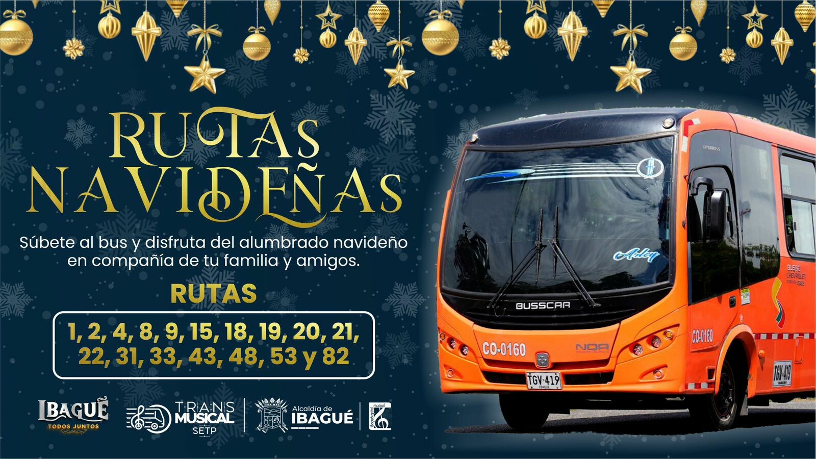 Ibagué pone en marcha plan especial de movilidad para recorrer el alumbrado navideño.