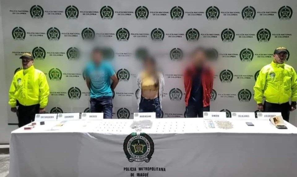Tres personas capturadas por microtráfico en la comuna 12 de Ibagué