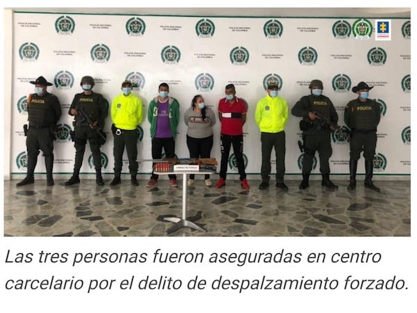 A la cárcel responsables de cometer desplazamiento forzado en Ibagué