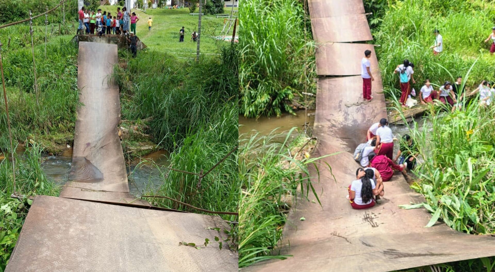 Colapso de puente en zona rural del Líbano dejó varios estudiantes y una embarazada heridos