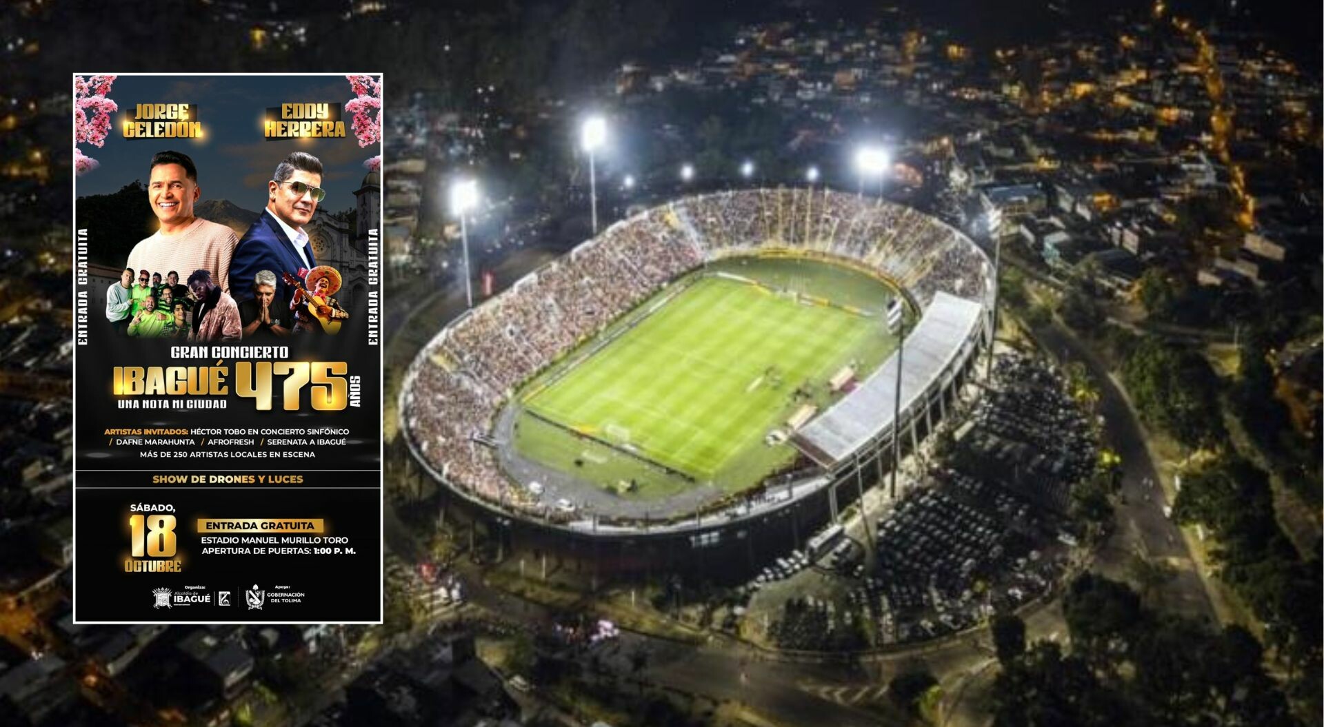 Concierto por los 475 años de Ibagué tendrá música, drones y pirotecnia