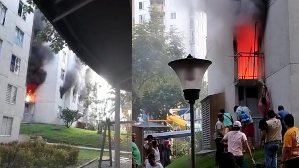 Incendio dejó en pérdida total un apartamento del conjunto residencial Yerbabuena