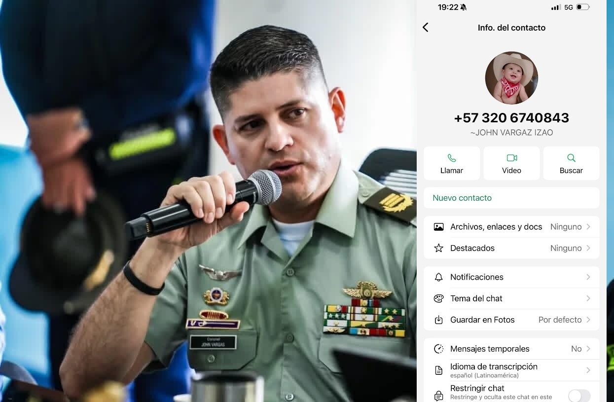 Alerta por suplantación del comandante de Policía Tolima en WhatsApp