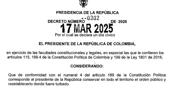 Salió decreto que declara Día Cívico para Participación Ciudadana en marcha de este martes