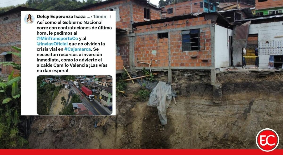 Delcy Isaza pide inversión urgente para atender la crisis vial en Cajamarca
