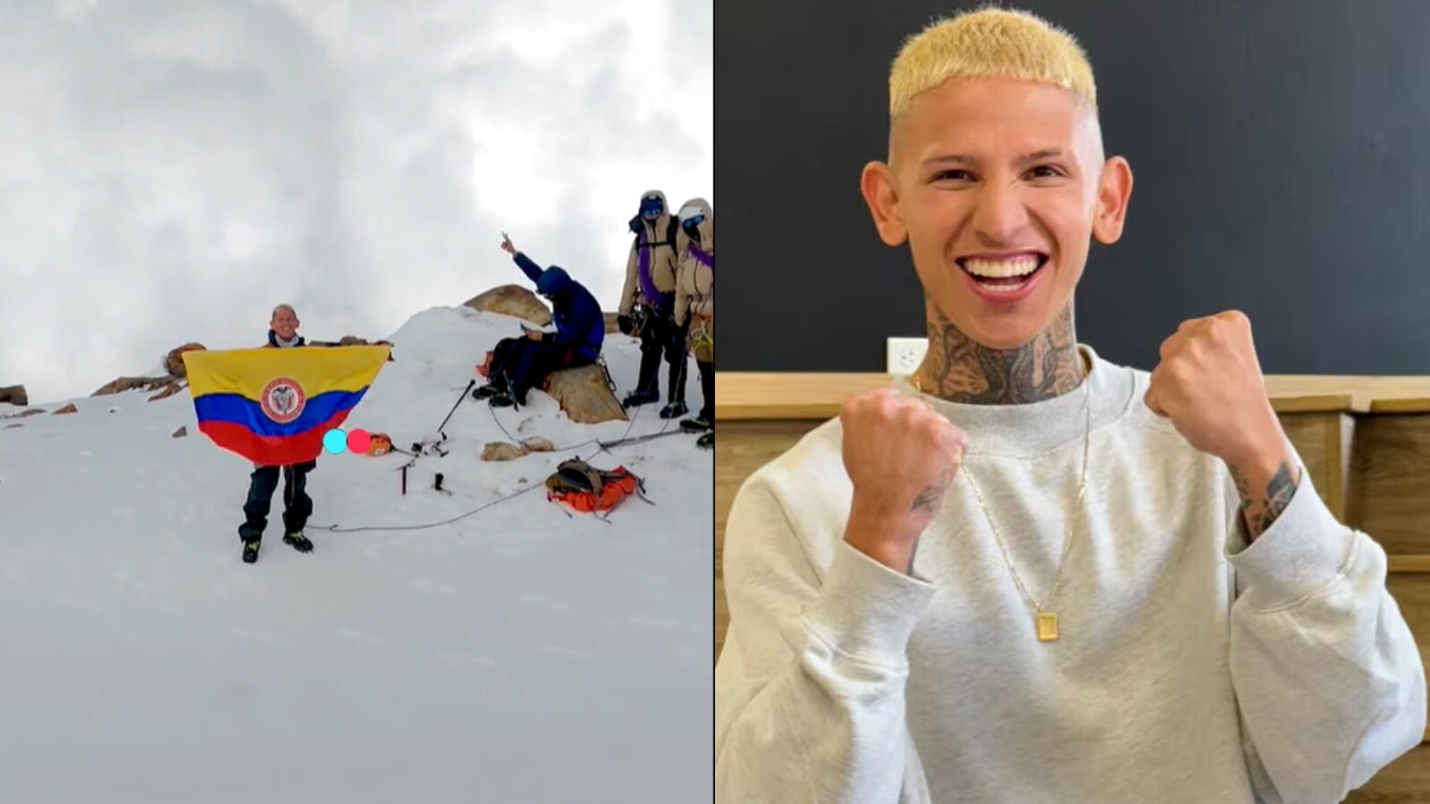 El reconocido influencer La Liendra, completó su travesía en la cima del Nevado del Tolima