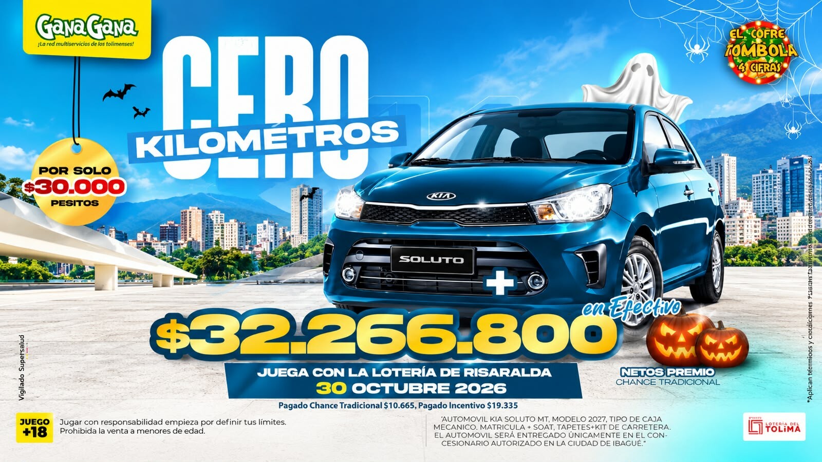 Un Kia Soluto 2027 busca dueño con El cofre tómbola de GanaGana