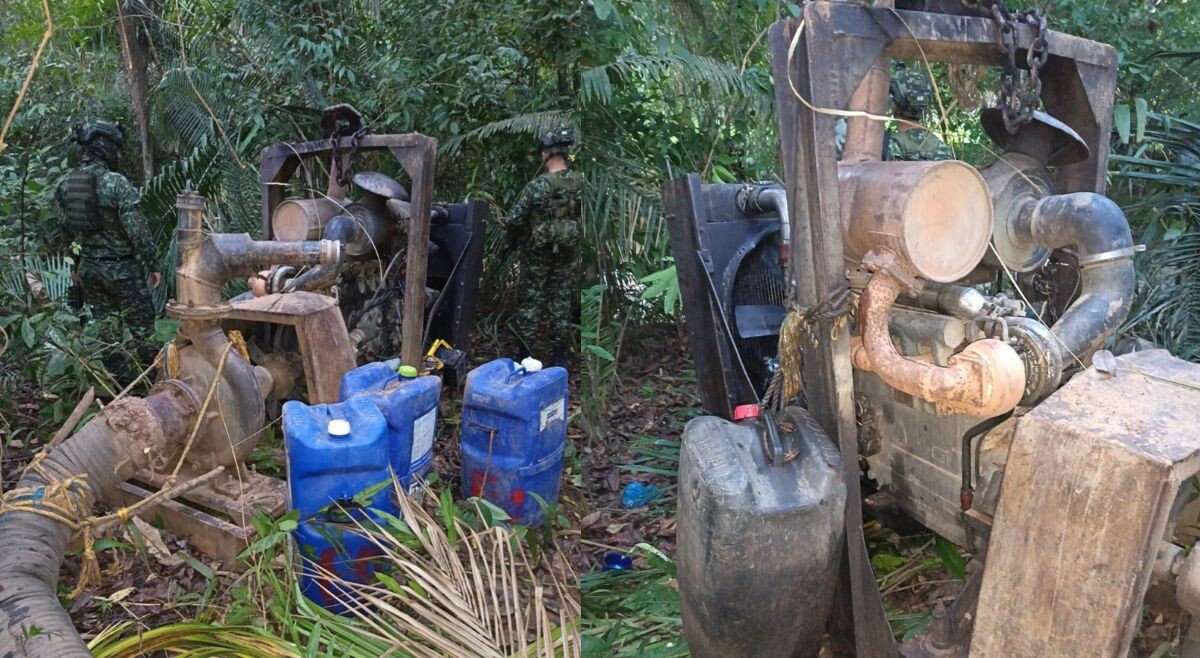 Golpe a disidencias de las Farc en Chaparral tras desmantelar mina ilegal de oro