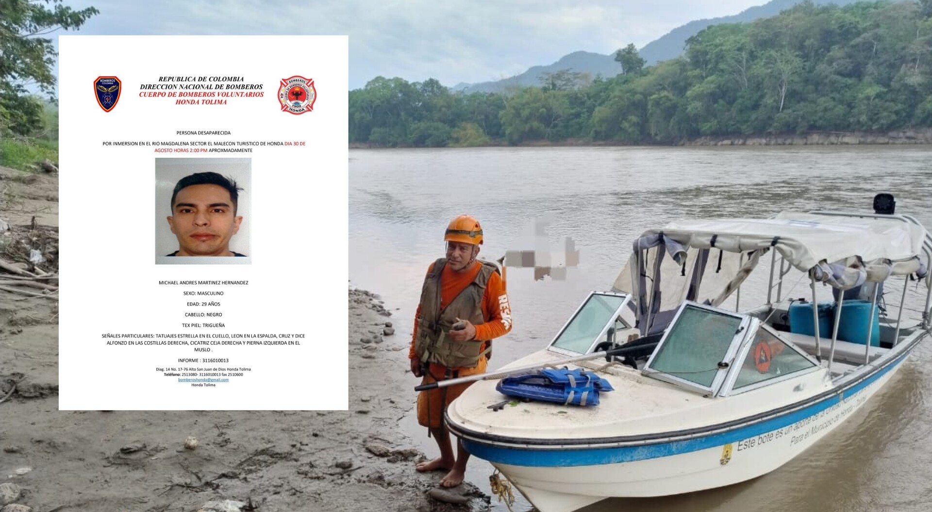 Hallan el cuerpo del joven ibaguereño ahogado en el río Magdalena en Honda