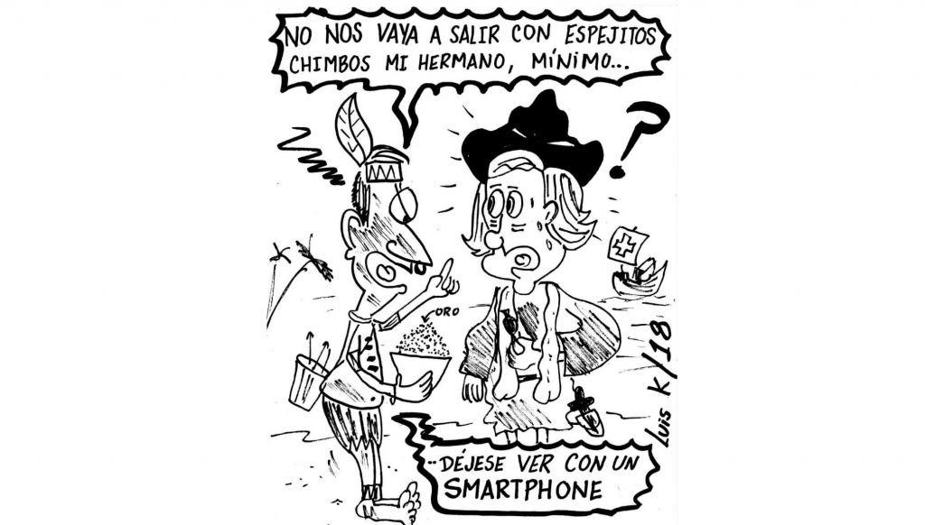 caricatura día de la raza