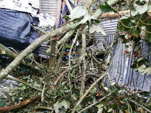 Fuerte vendaval en invasión del Líbano dejó dos viviendas afectadas