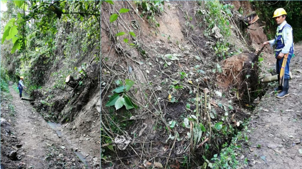 Despejado canal de la quebrada Cay