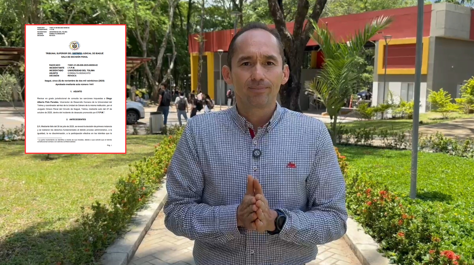 Tribunal revoca sanción al vicerrector de la UT Diego Polo en caso de desacato