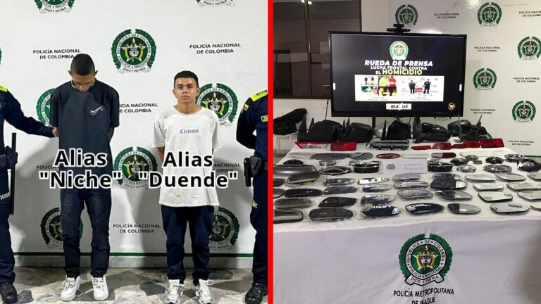 Caen ladrones de motos y red de autopartes en Ibagué