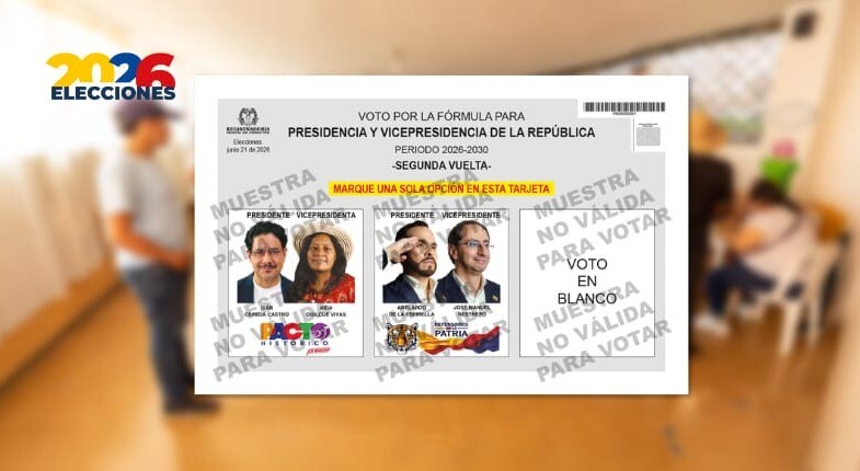 Así quedó el tarjetón de la segunda vuelta presidencial