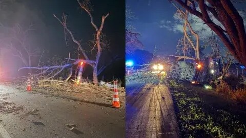 Tractomula cargada con gas chocó y afectó redes eléctricas en el Tolima