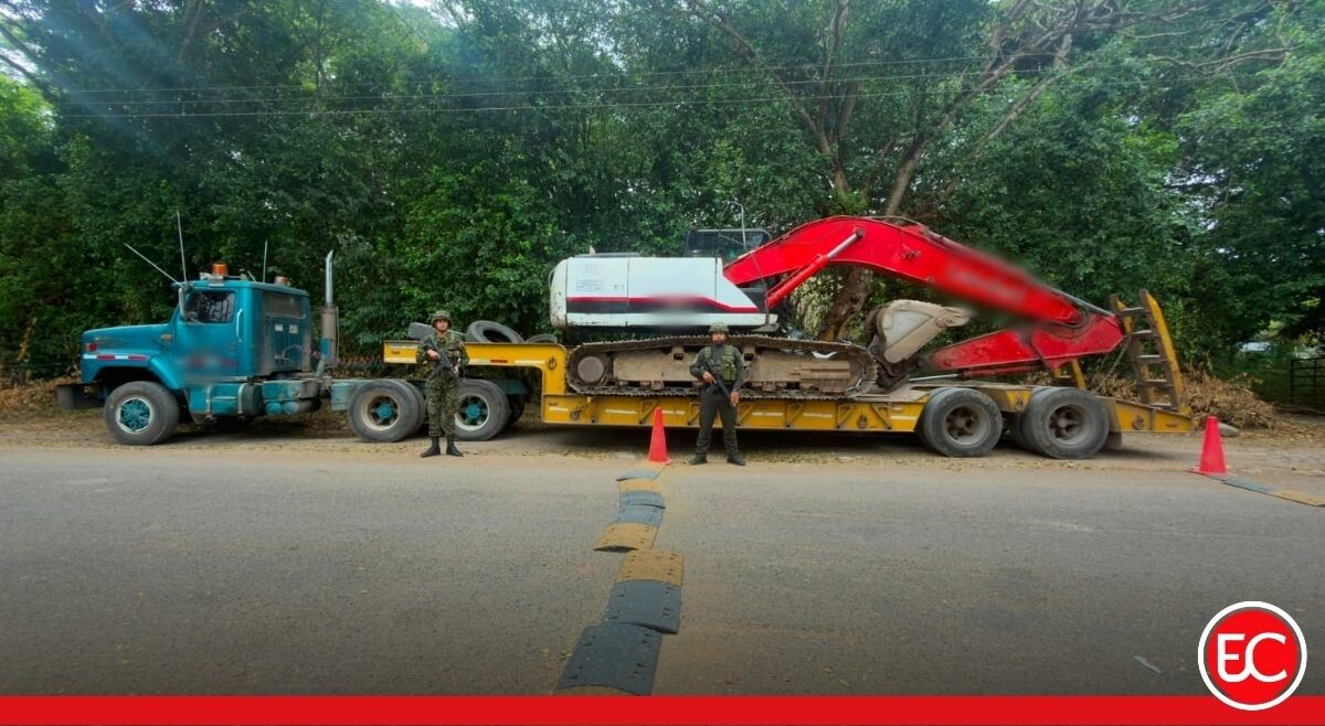 Incautan excavadora que sería utilizada para minería ilegal en el sur del Tolima