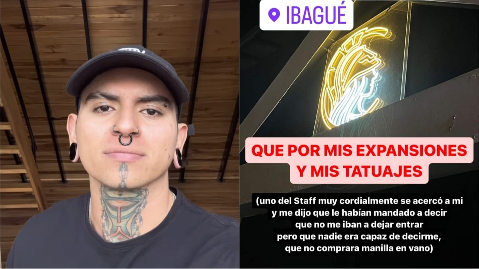 Joven denuncia discriminación en discoteca de Ibagué por sus tatuajes