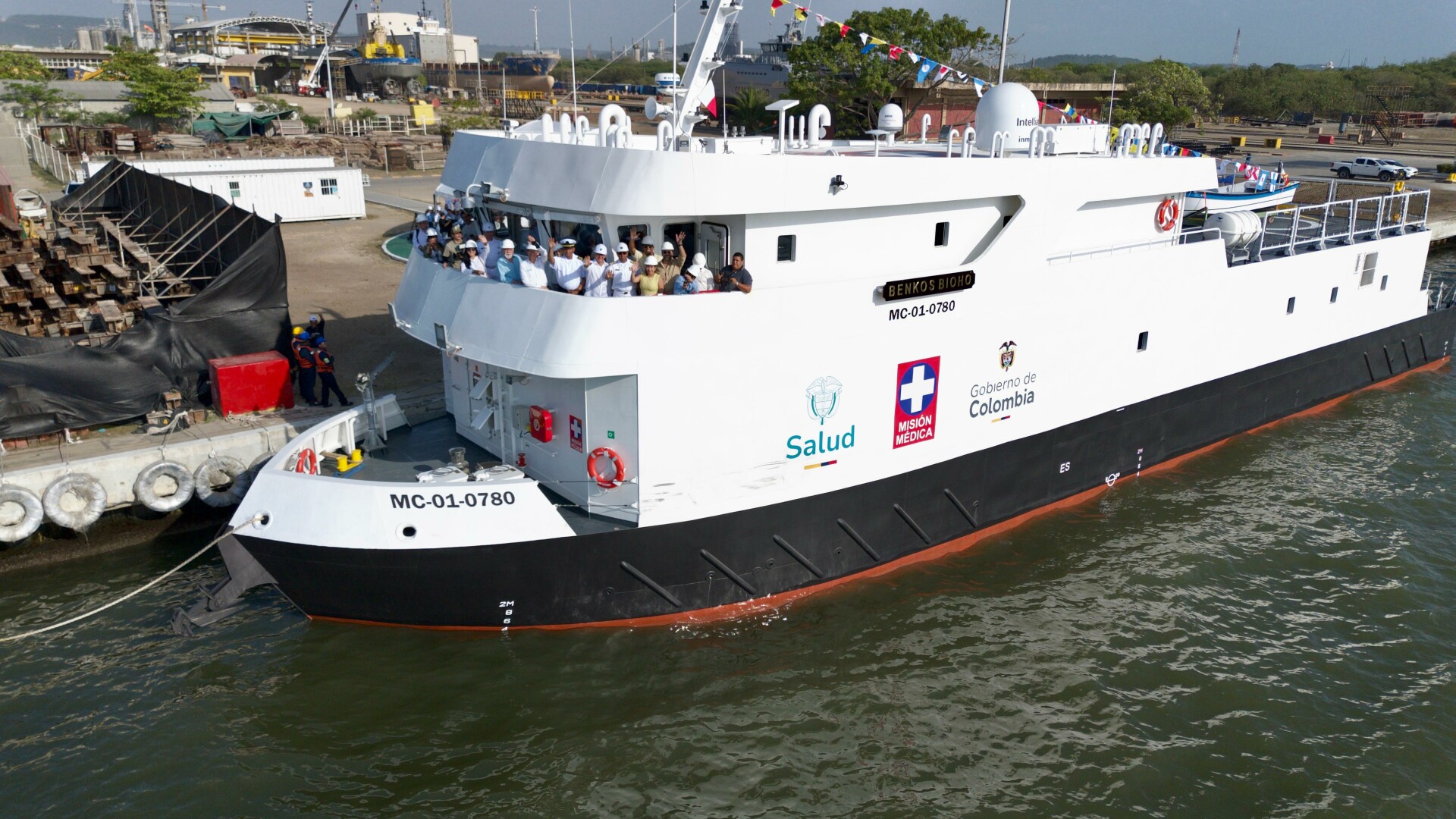 Entró en servicio el ‘Benkos Biohó’, buque hospital construido en Colombia.