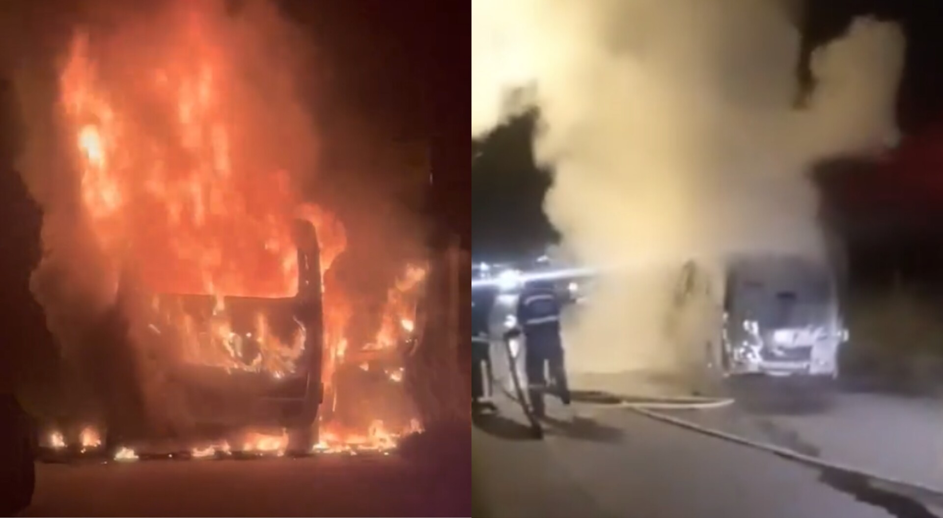 Ladrones quemaron un bus en la vía Ibagué - Rovira