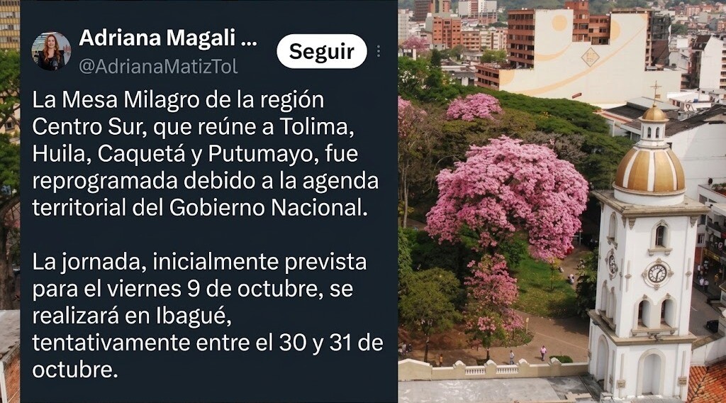 Se reprograma la “Mesa Milagro” de la Región Centro-Sur  en Ibagué