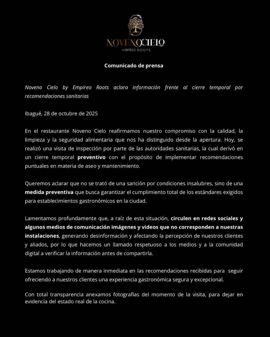 Comunicado de Prensa de Noveno Cielo