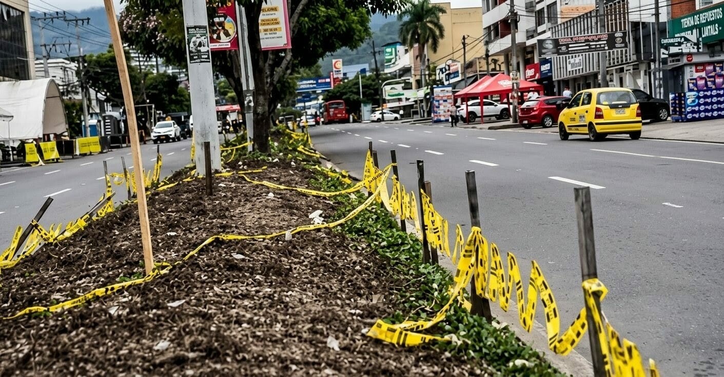 Destrucción de ornato vegetal tras desfile del San Pedro en Ibagué