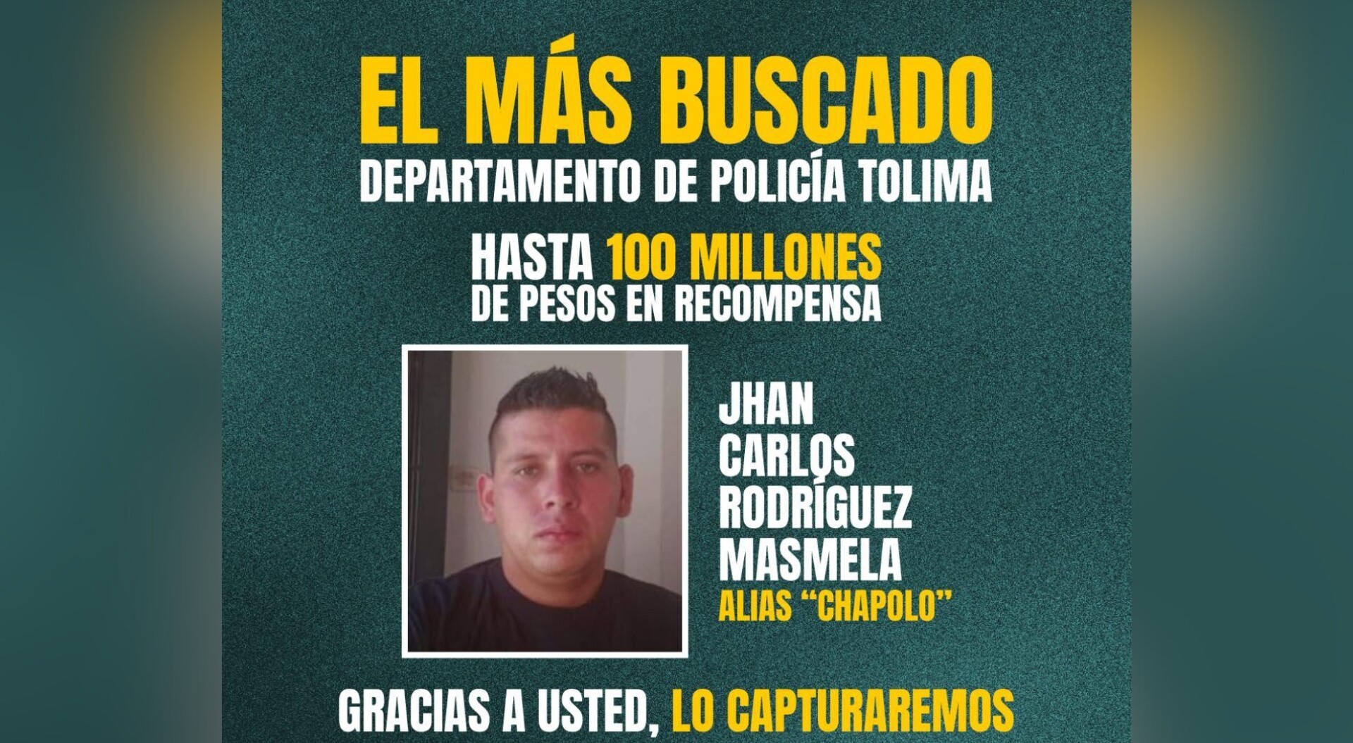 Por alias 'Chapolo", se ofrecen $200 millones de recompensa