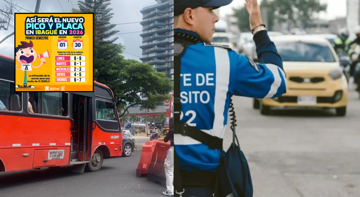 Pico y placa en Ibagué: horarios y rotación para el primer semestre de 2026