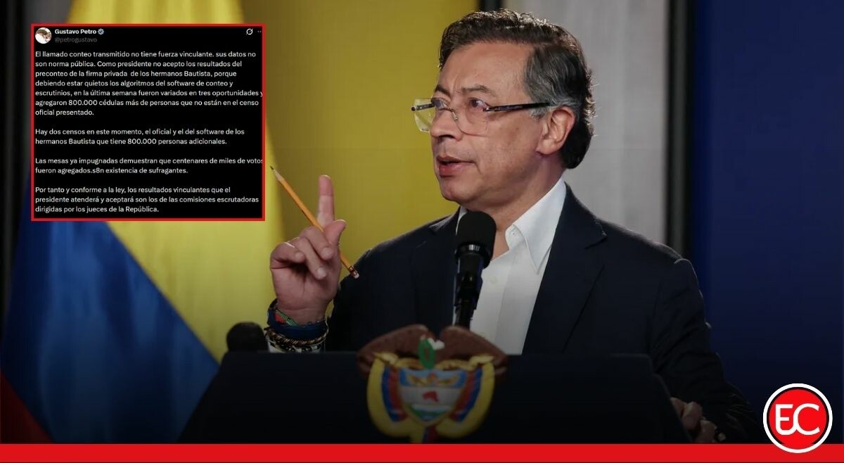 Presidente Petro no acepta los resultados del preconteo