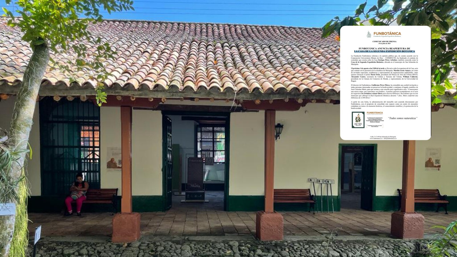 Reabre la Casa de la Segunda Expedición Botánica, patrimonio científico y cultural del Tolima
