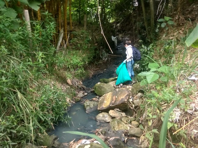 Sacaron 1,5 toneladas de basura de la quebrada Aguas Claras en Ibagué