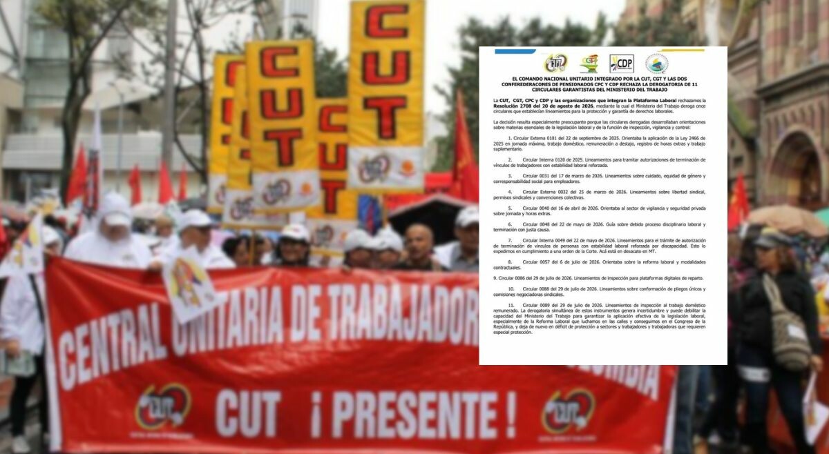 Sindicatos rechazan derogatoria de 11 circulares del Ministerio del Trabajo