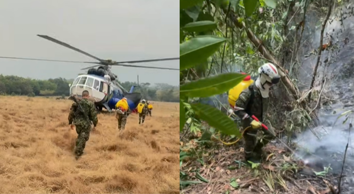 Apoyo aéreo llega a Suárez para combatir los incendios forestales