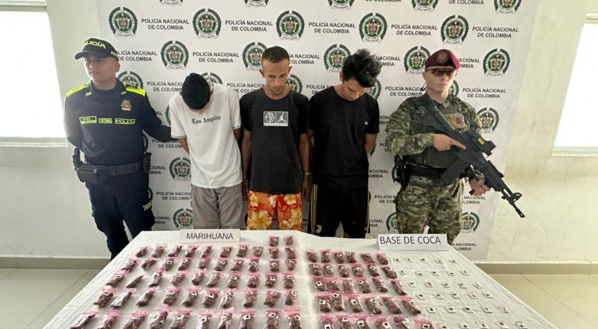 Tres detenidos con marihuana y cocaína en Mariquita fueron judicializados