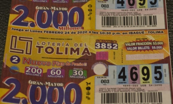 Hoy se reactivan los sorteos de la Lotería del Tolima