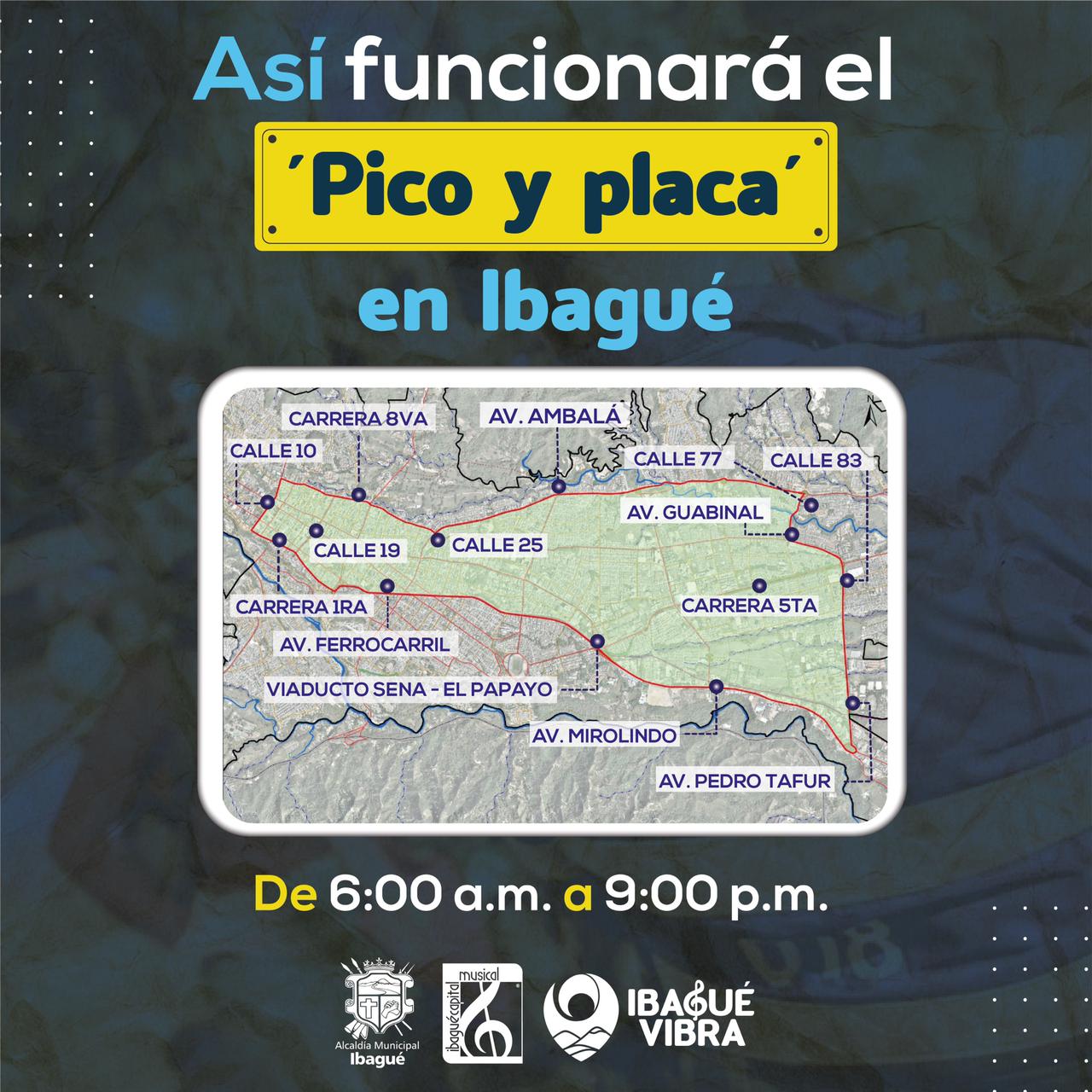 El nuevo 'pico y placa' en Ibagué todo el día, será desde la calle 10 hasta la 83