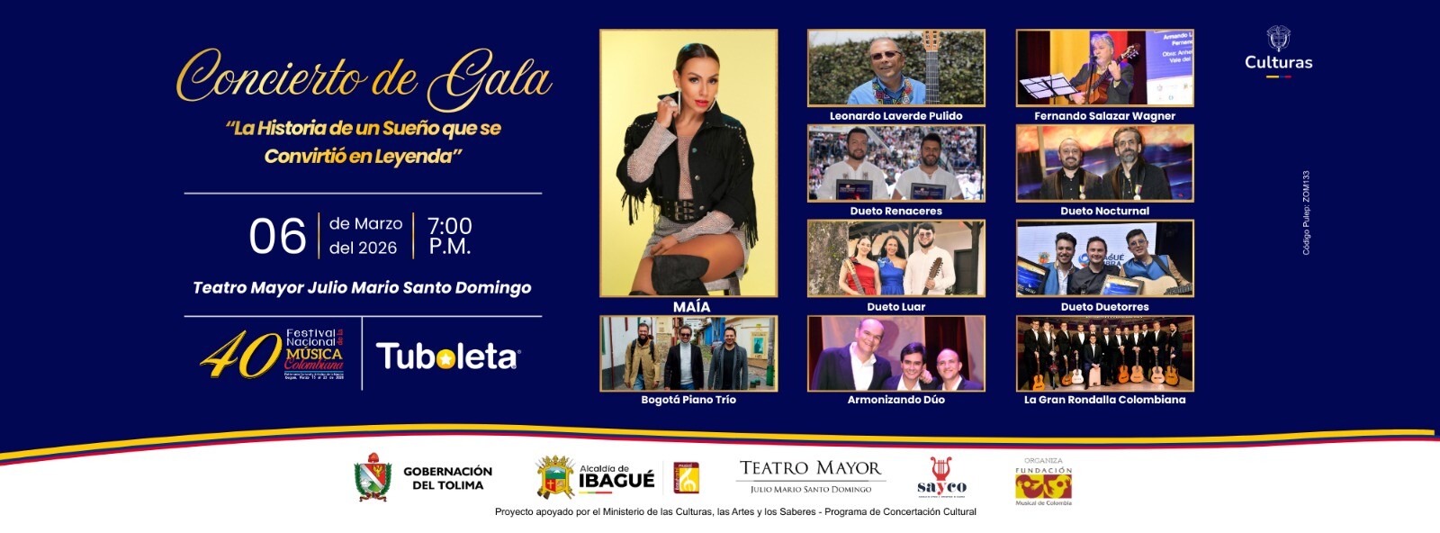 Cuenta regresiva para el Concierto de Gala del 40° Festival Nacional de la Música Colombiana
