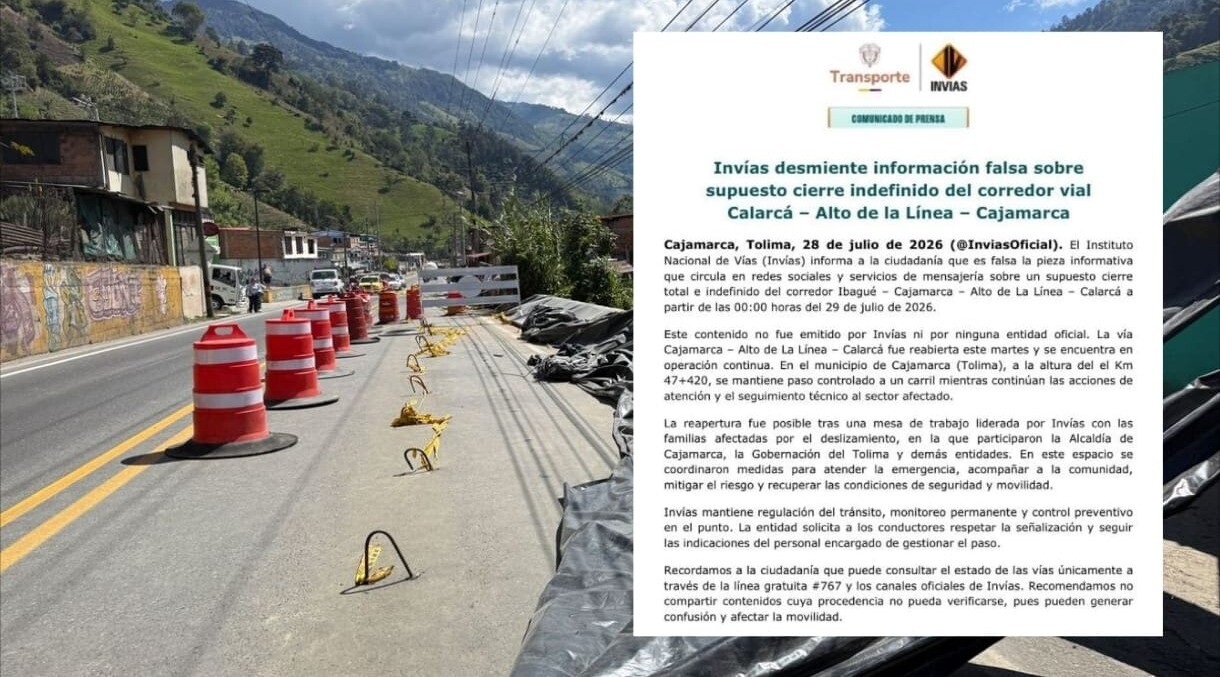 Invías desmiente cierre total de la vía en Cajamarca
