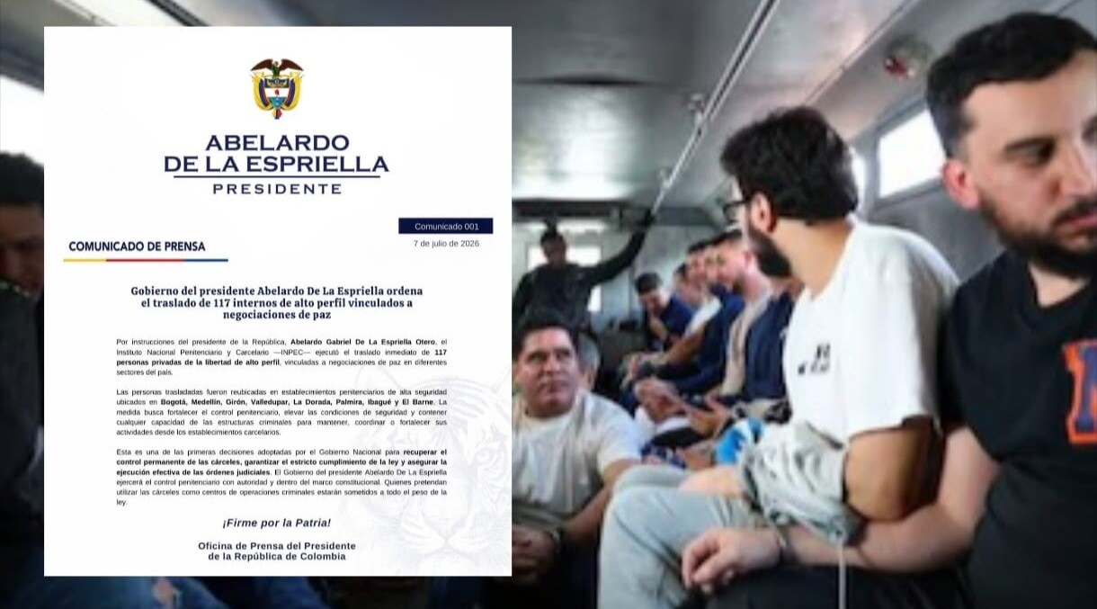 Gobierno de la Espriella reubica a 117 personas para frenar el crimen desde las cárceles