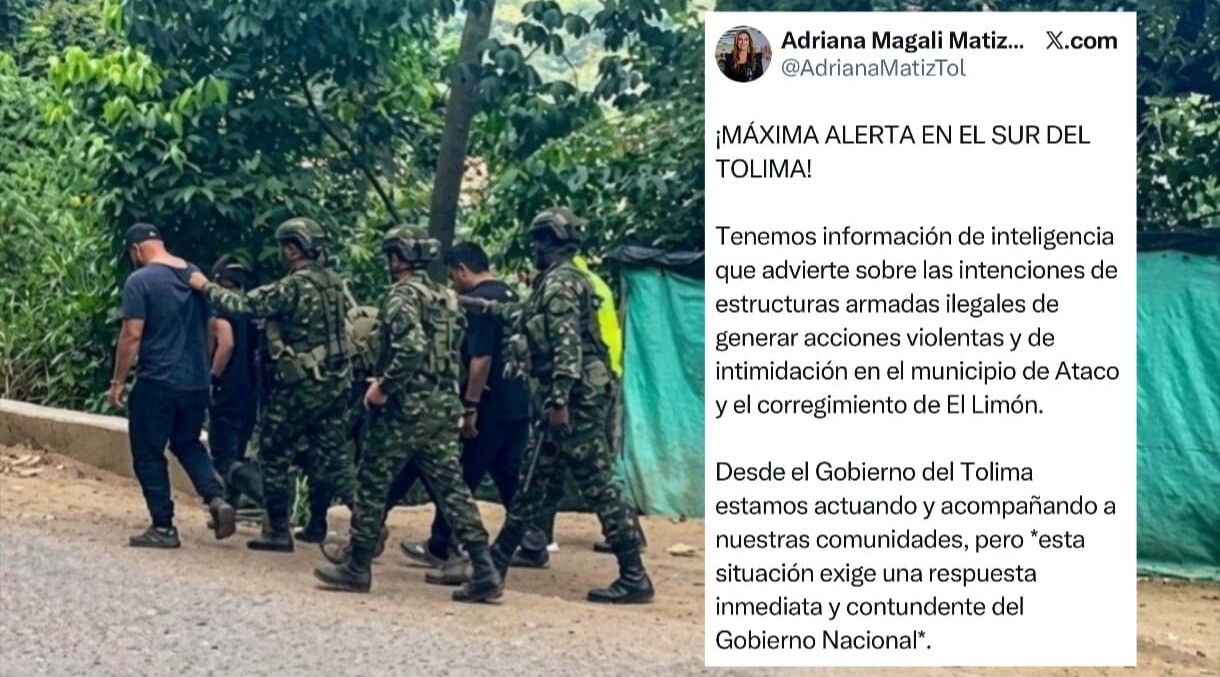 El sur del Tolima en máxima alerta