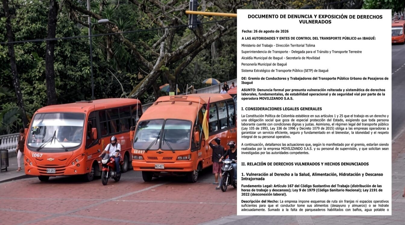 Conductores de busetas en Ibagué denuncian extensas jornadas y precariedad laboral