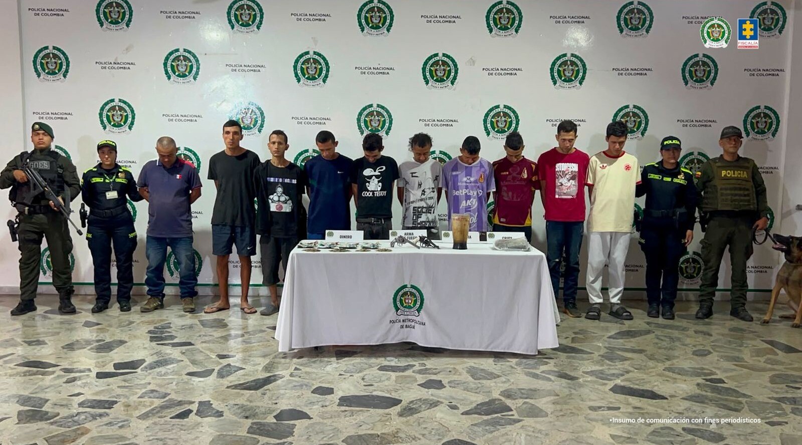 Judicializan a 11 personas por tráfico de estupefacientes en la comuna 8 de Ibagué
