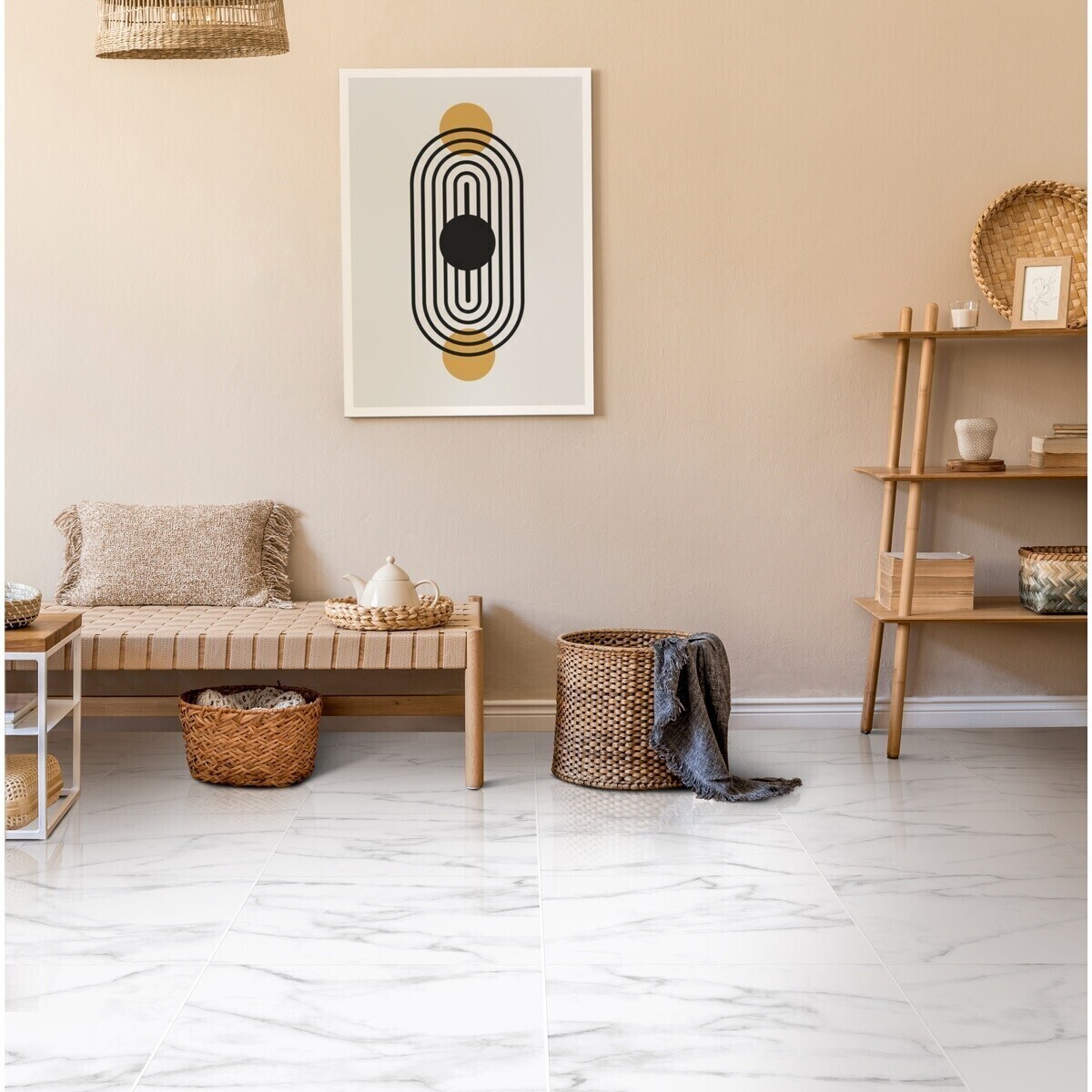 Piso Capri Blanco Caras Diferenciadas 55.2X55.2 Caja 1.82M2